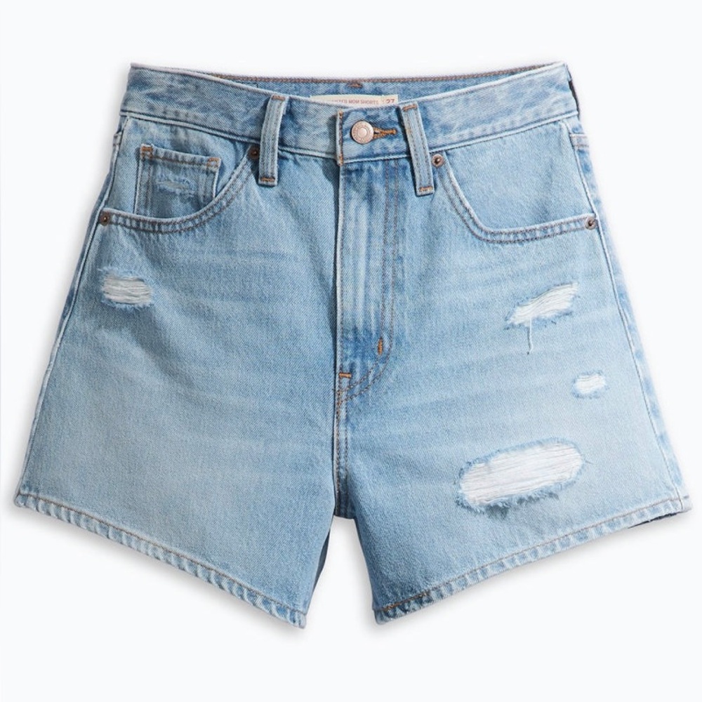 Levi's Distressed Blue Denim Shorts